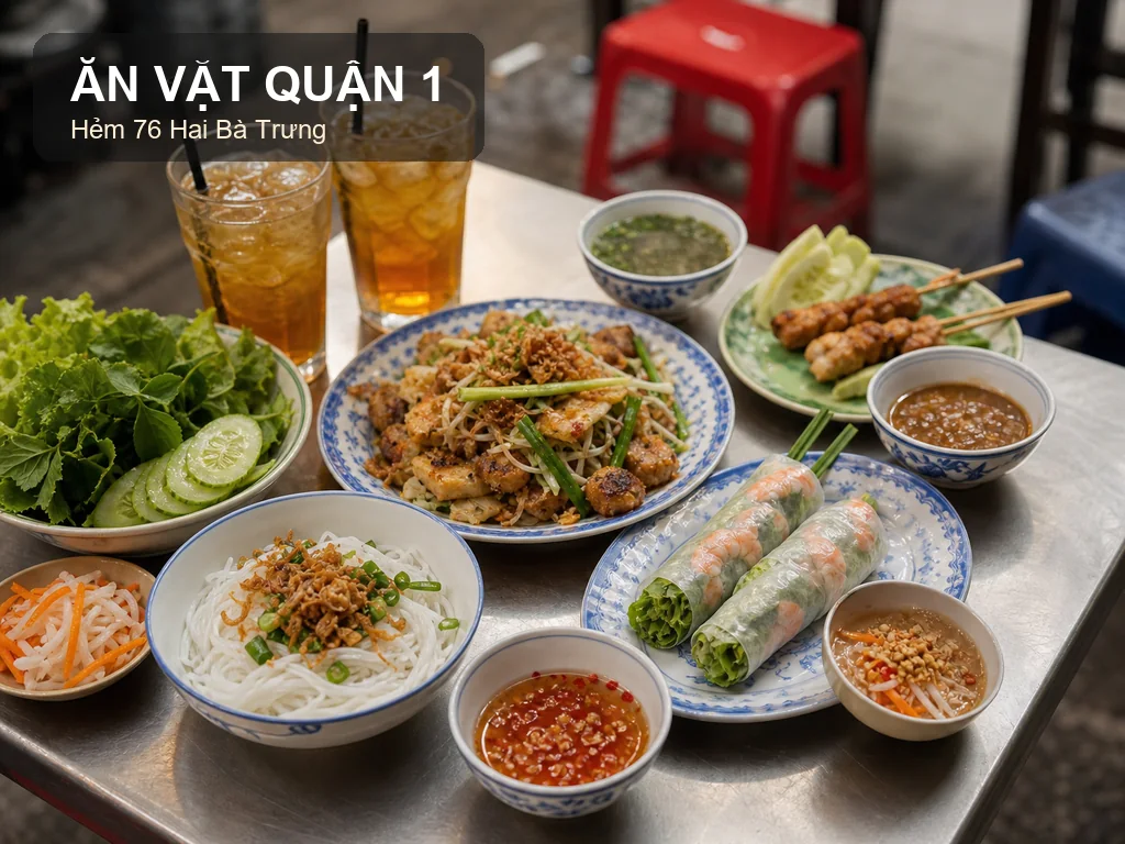 Ăn gì ở quận 1 với các món ăn vặt hẻm 76 Hai Bà Trưng