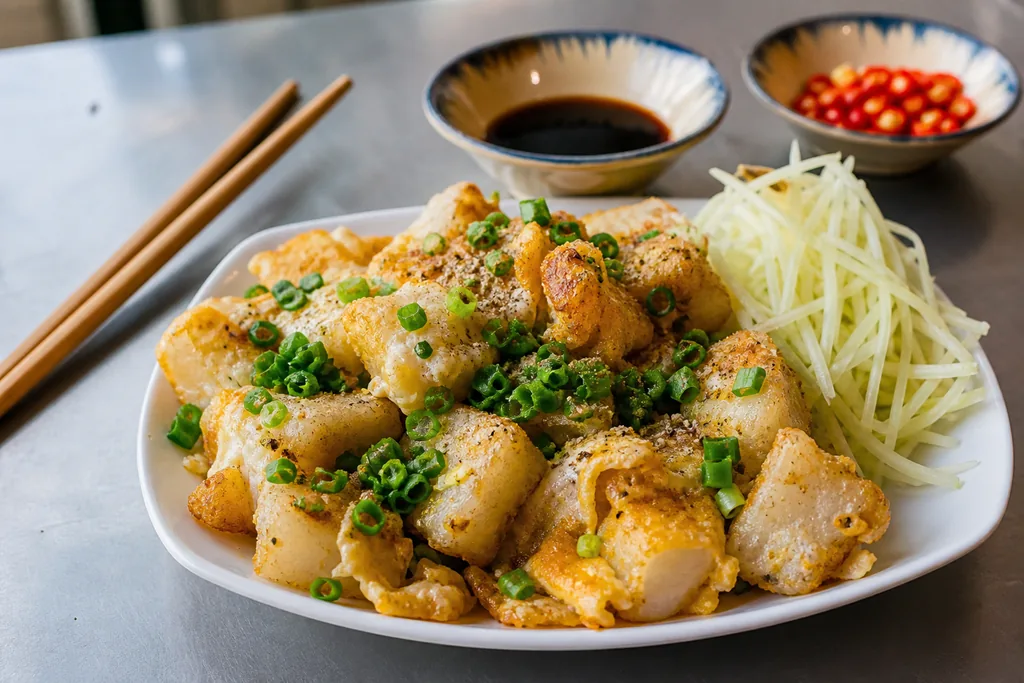 Bột chiên Sài Gòn với trứng và hành lá