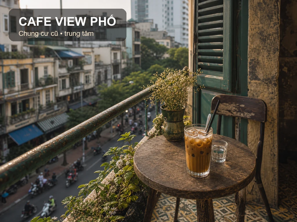 Cafe view đẹp Sài Gòn trong không gian chung cư cũ