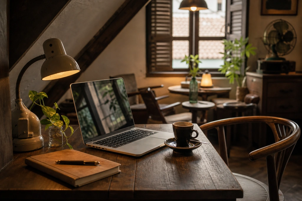 Góc cafe retro yên tĩnh để làm việc ở Sài Gòn