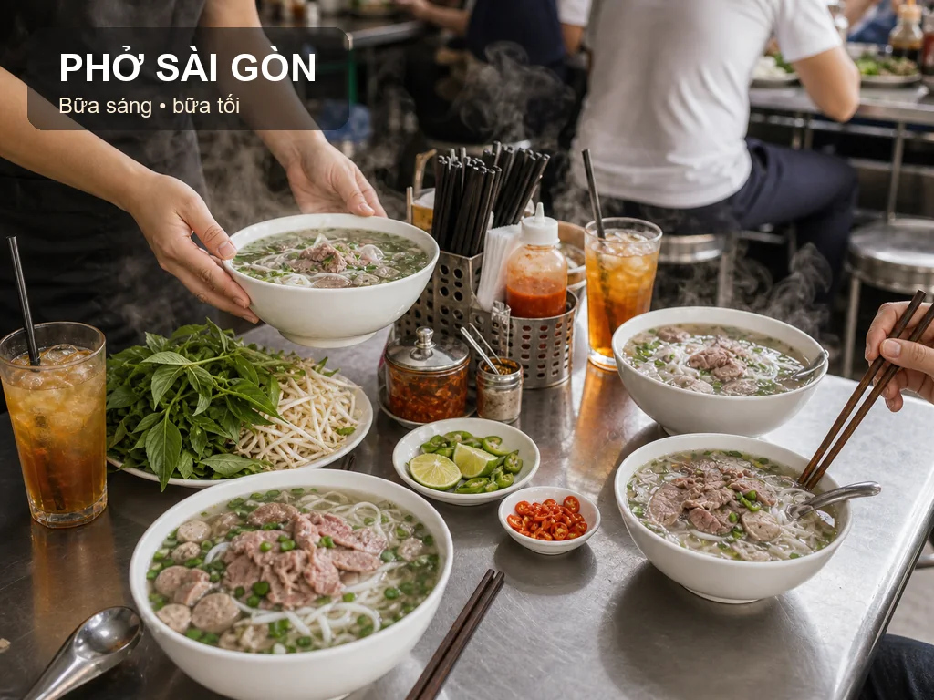 Quán phở ngon Sài Gòn cho bữa sáng hoặc bữa tối