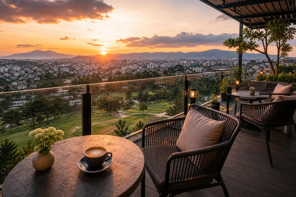 Dalat Golf Cafe view panorama thành phố