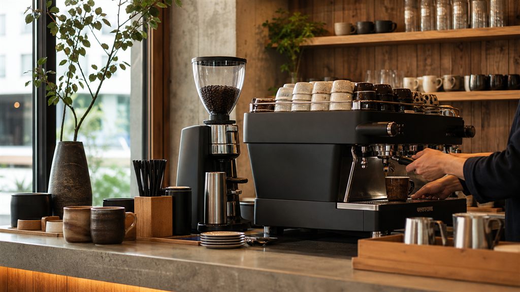 Quầy espresso bar trong quán cafe specialty