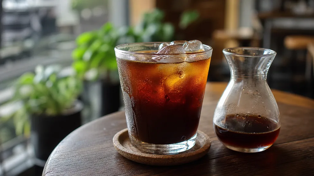 Ly cà phê và góc làm việc trong quán yên tĩnh
