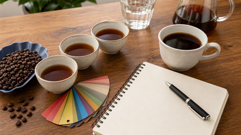 Tasting notes cà phê specialty với ly filter coffee